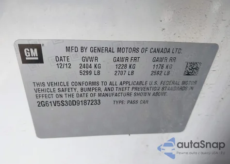 2013 Cadillac Xts Platinum z USA, uszkodzony, nr VIN 2G61V5S30D9187233